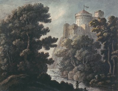 Landscape with Castle on a Rock by Robert Adam